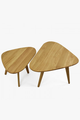 Set Couchtische Eiche massiv skandinavisch 2er Set natur